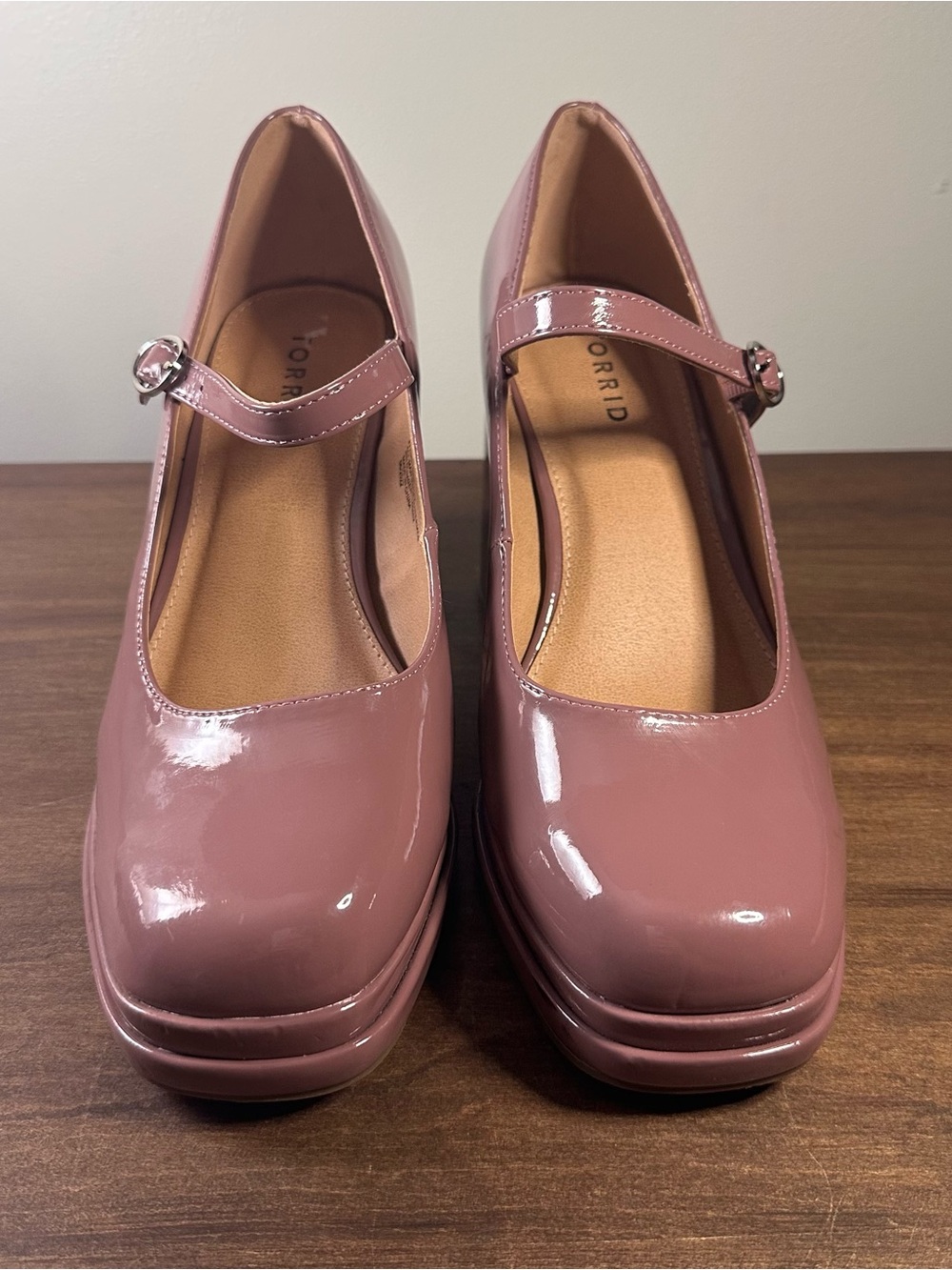 Torrid Double Platform Mary Jane Heels Chunky Rose Patent Size 9.5 WW - Picture 2 of 13